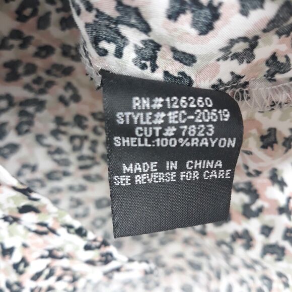 Velvet Heart Button Down Shirt Women M White Mauve Black Long Sleeve Collared - Picture 11 of 12